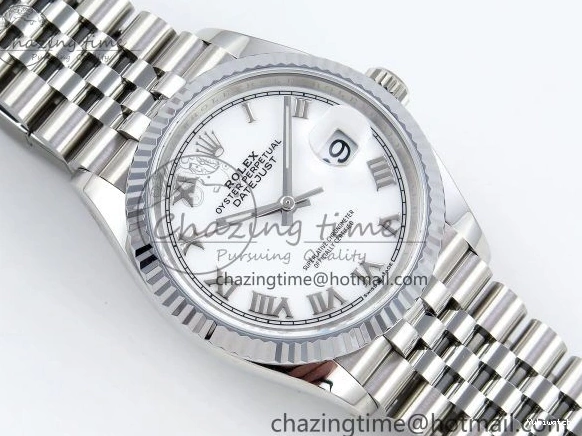 Roman Markers 36mm Steel Number Edition 1:1 Bracelet SS HGF Best 904L Dial 126234 Datejust on VR3235 White 0113